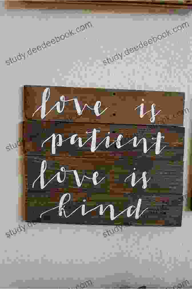 A Photo Of A Finished Counted Cross Stitch Project Featuring The Quote 'Love Is Patient, Love Is Kind.' Valentine S Day Quotes Vol 2 Counted Cross Stitch Pattern Book: Large Sayings For Simple Stitching With Customizable Colors (Valentine S Day Quotes Cross Stitch Patterns)