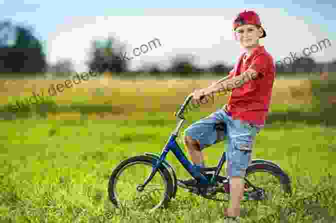 A Young Boy On A Red Bike Riding Through A Field With His Dog My Bike Byron Barton