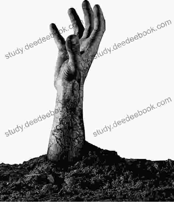 Before After Zombie Book Cover. A Decaying Hand Reaching Out Of A Grave Towards A Living Hand. Before: After Zombie 2