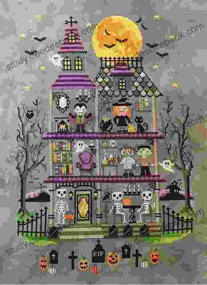 Halloween Haunted House Cross Stitch Pattern Halloween Cross Stitch Patterns: 5 Festive Cross Stitch Patterns