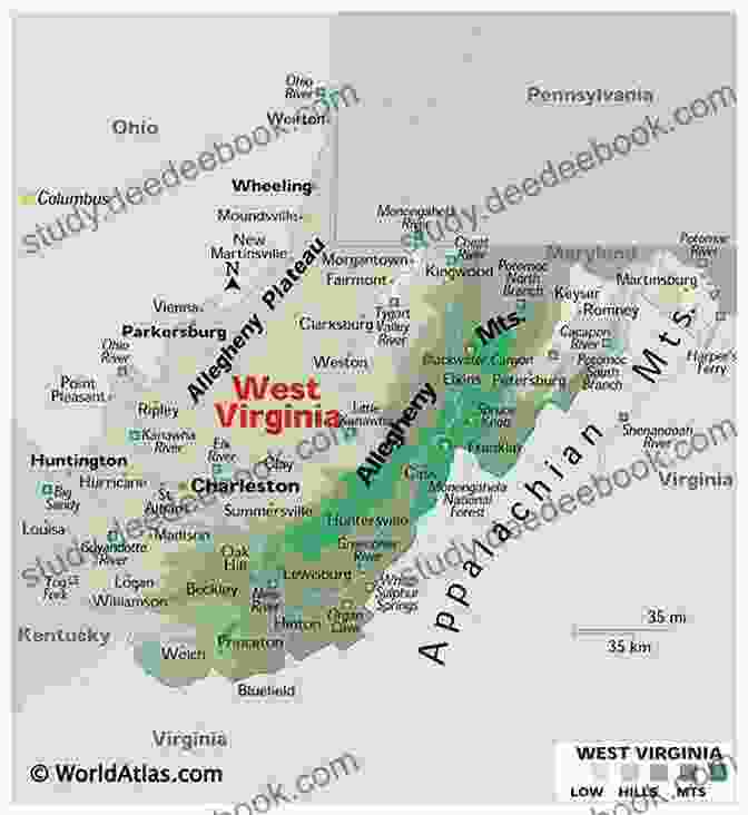 Map Of West Virginia Highlighting Its Location And Borders Seceding From Secession: The Civil War Politics And The Creation Of West Virginia