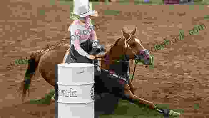 Wendy Christensen Riding A Horse Around A Barrel In A Rodeo Arena. Bob Huey Me Wendy Christensen