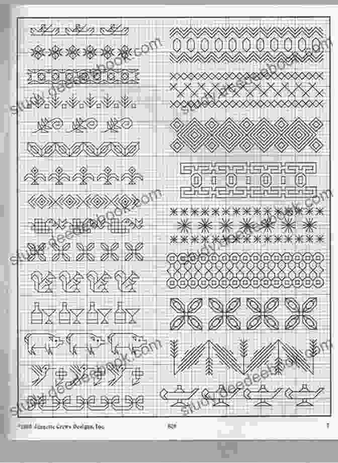 Zigzag Backstitch Example Blackwork Stitches Sampler 1 Blackwork Pattern