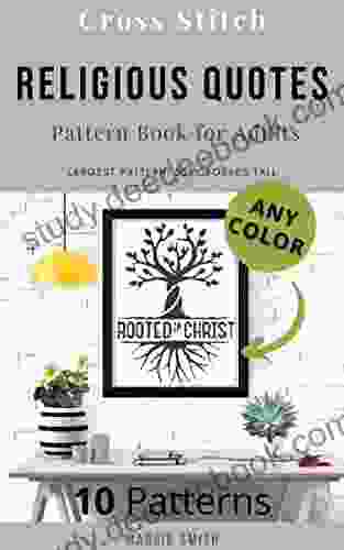 Religious Quotes Cross Stitch Pattern For Adults: Large Counted Needlepoint Designs Easy For Beginners